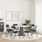 vidaXL Πτυσσόμενη Καρέκλα 8 τμχ. Βελούδο Μαύρο 48 x 44 x 78 εκ