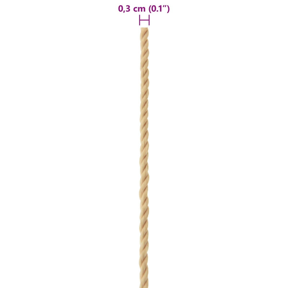 vidaXL Σχοινί Boat 3 mm 50 m Φυσικό