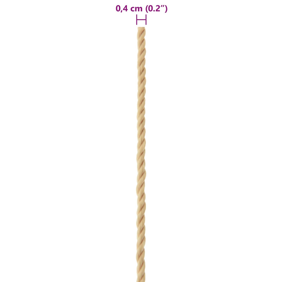 vidaXL Σχοινί Boat 4 mm 50 m Φυσικό