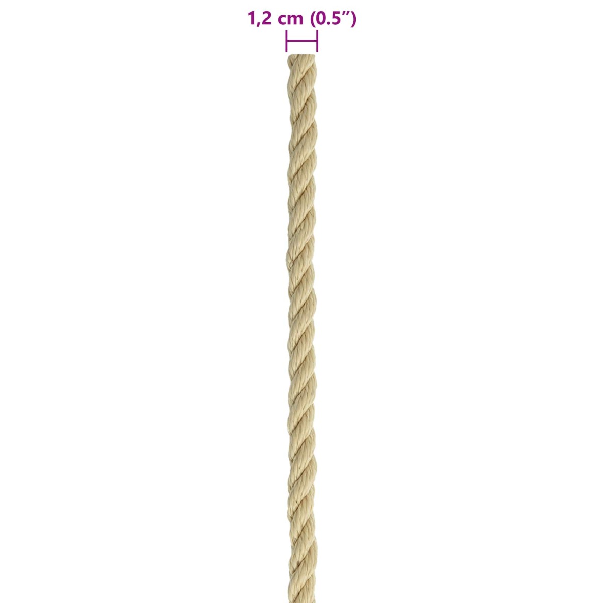 vidaXL Σχοινί Boat 12 mm 50 m Φυσικό