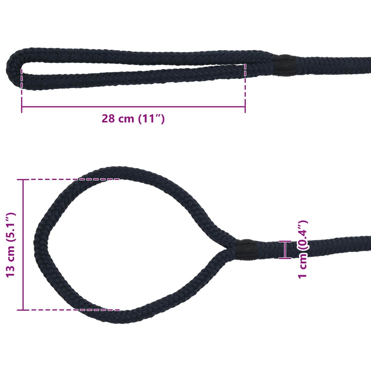 vidaXL Σχοινί Boat 10 mm 12 m Βασιλικό Μπλε Πολυεστέρας