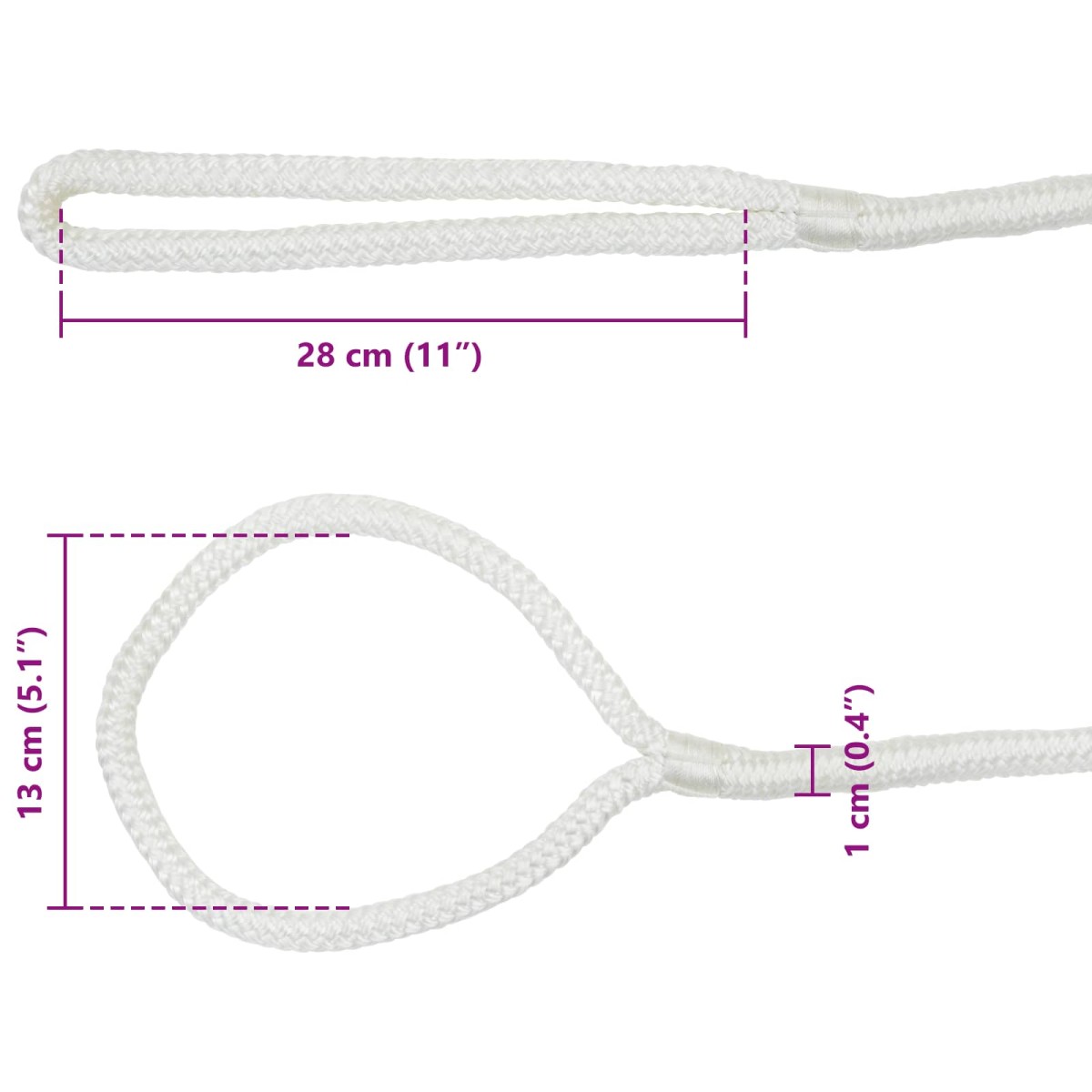 vidaXL Σχοινί Boat 10 mm 6 m Λευκό Πολυεστέρας