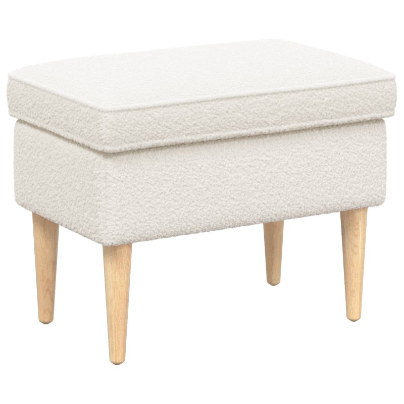 vidaXL Πολυθρόνα Ποδιών Κρεμ 55 x 35 x 41 εκ Μπουκλέ