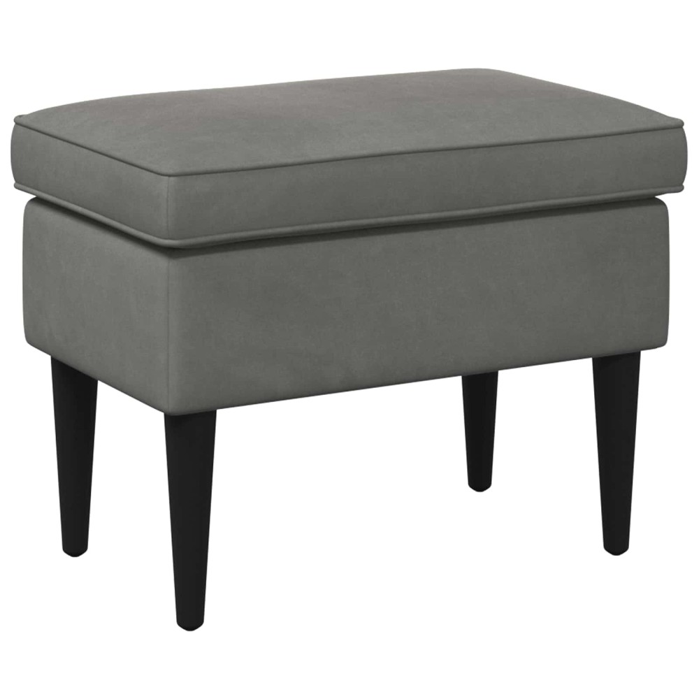 vidaXL Πολυθρόνα Ποδιών Σκούρο Γκρι 55 x 35 x 41 εκ Βελούδο