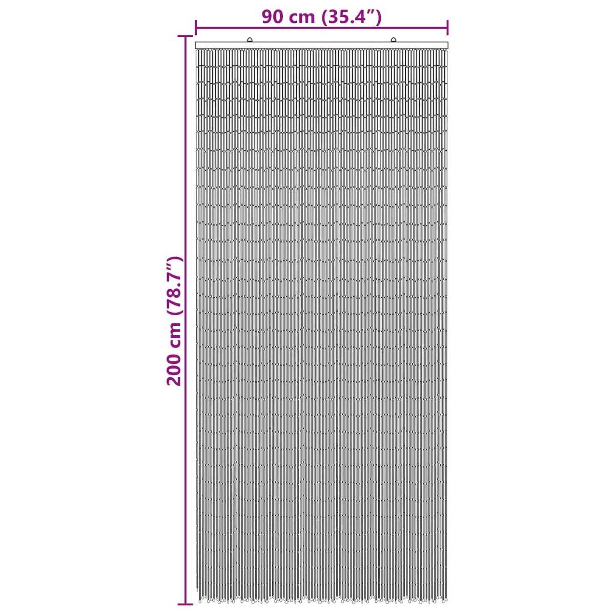 vidaXL Κουρτίνα Πόρτας για Έντομα πολύχρωμο 200 x 90 εκ. Μπαμπού