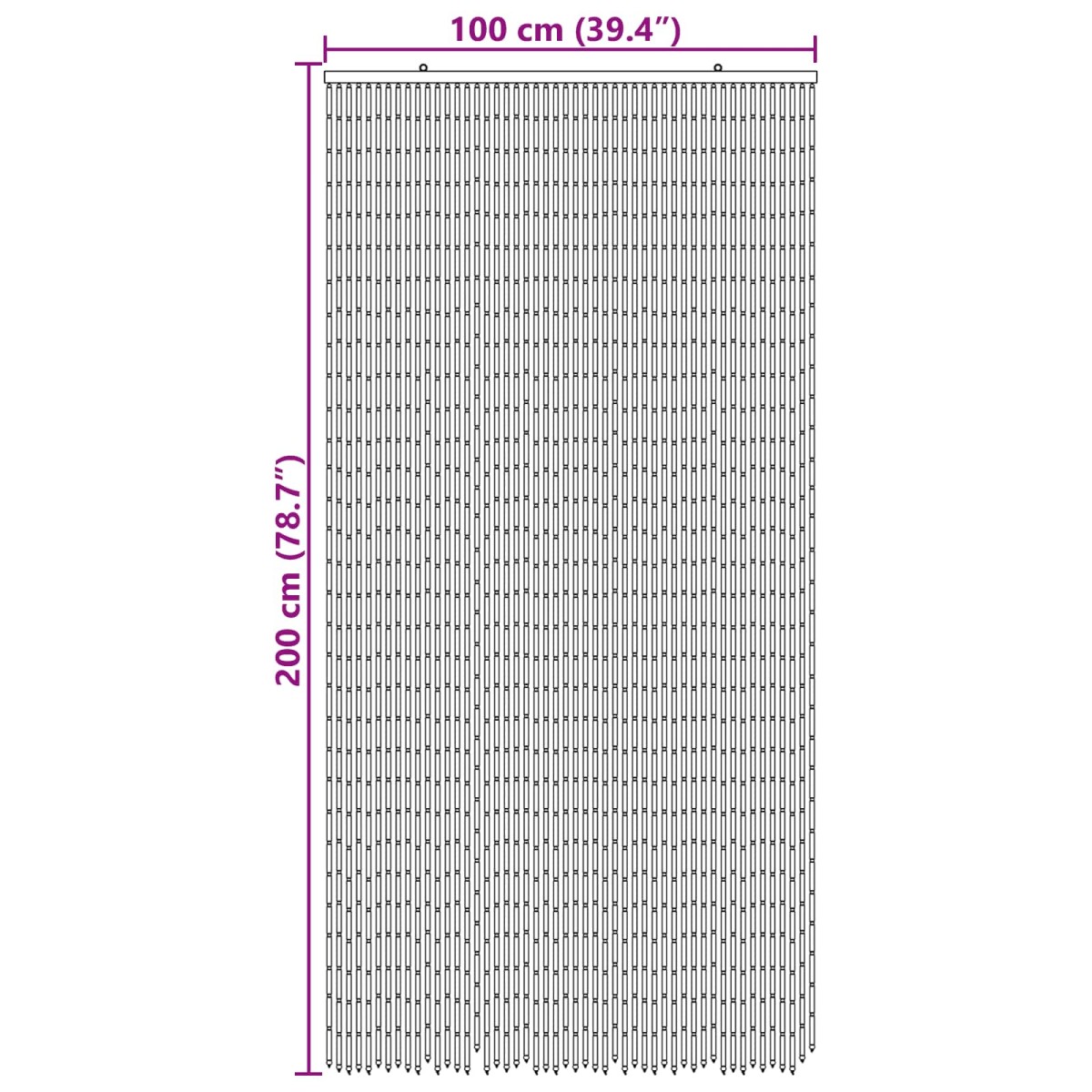 vidaXL Κουρτίνα Πόρτας για Έντομα πολύχρωμο 100 x 200 cm Μπαμπού