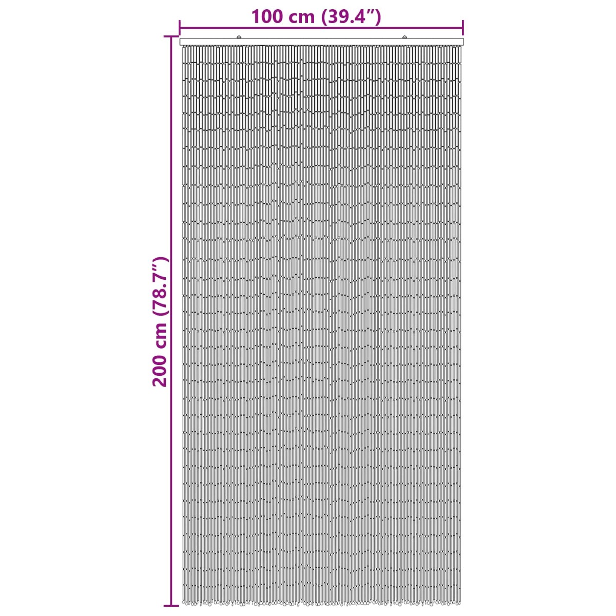 vidaXL Κουρτίνα Πόρτας για Έντομα πολύχρωμο 200 x 100 cm Μπαμπού