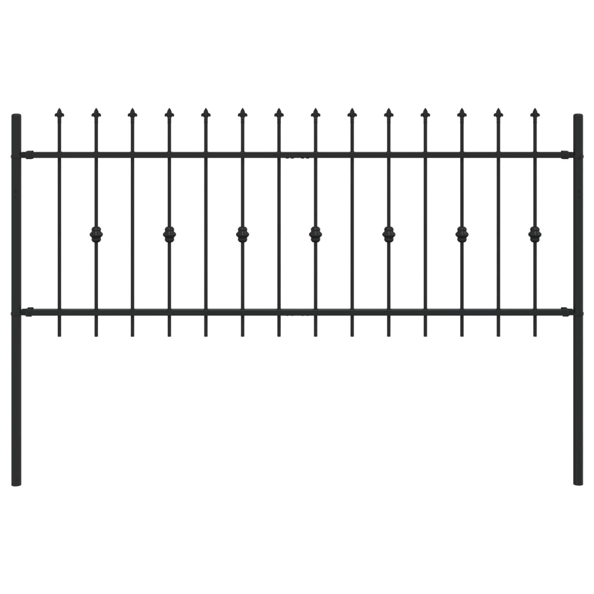 vidaXL Φράχτης με Σπίθες ASTEN 200 x 130 εκ Μαύρο