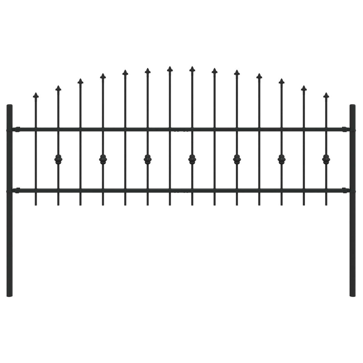 vidaXL Φράχτης με Σπίθες ASTEN 200 x 110 εκ Μαύρο
