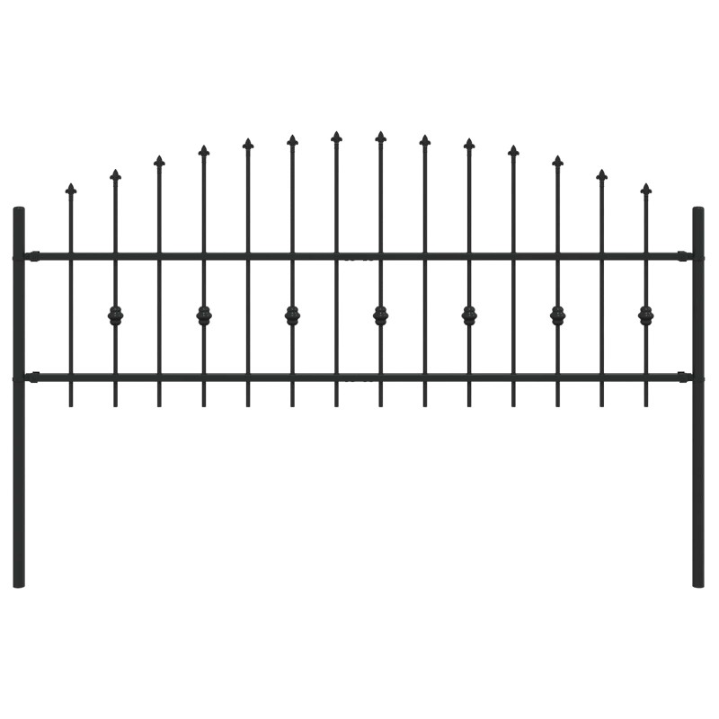 vidaXL Φράχτης με Σπίθες ASTEN 200 x 110 εκ Μαύρο