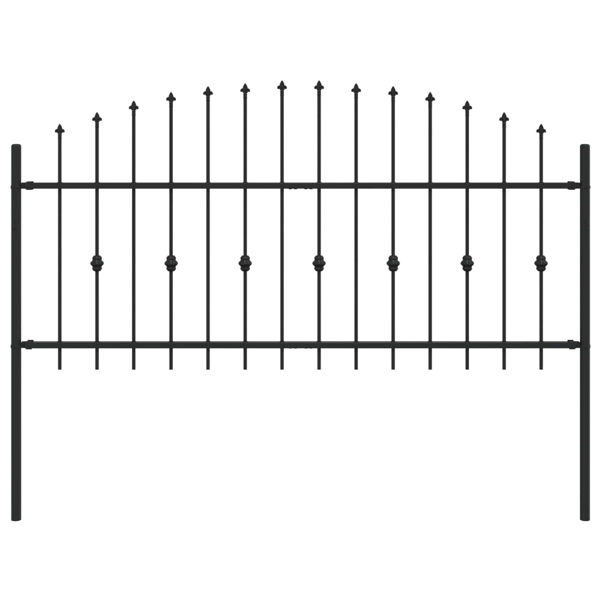 vidaXL Φράχτης με Σπίθες ASTEN 200 x 130 εκ Μαύρο