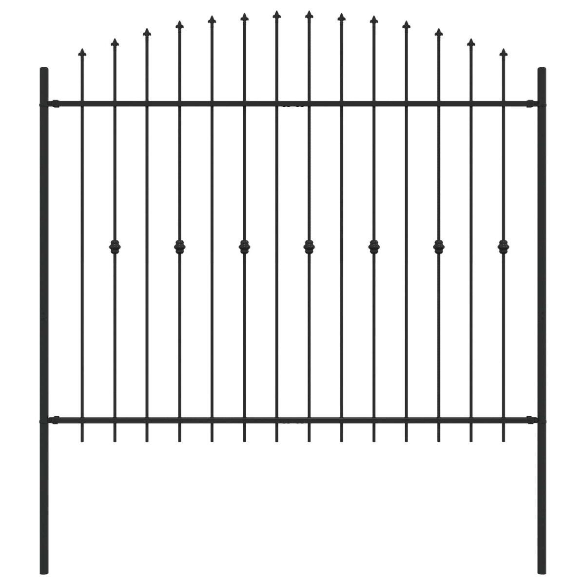vidaXL Φράχτης με Σπίθες ASTEN 200 x 200 cm Μαύρο