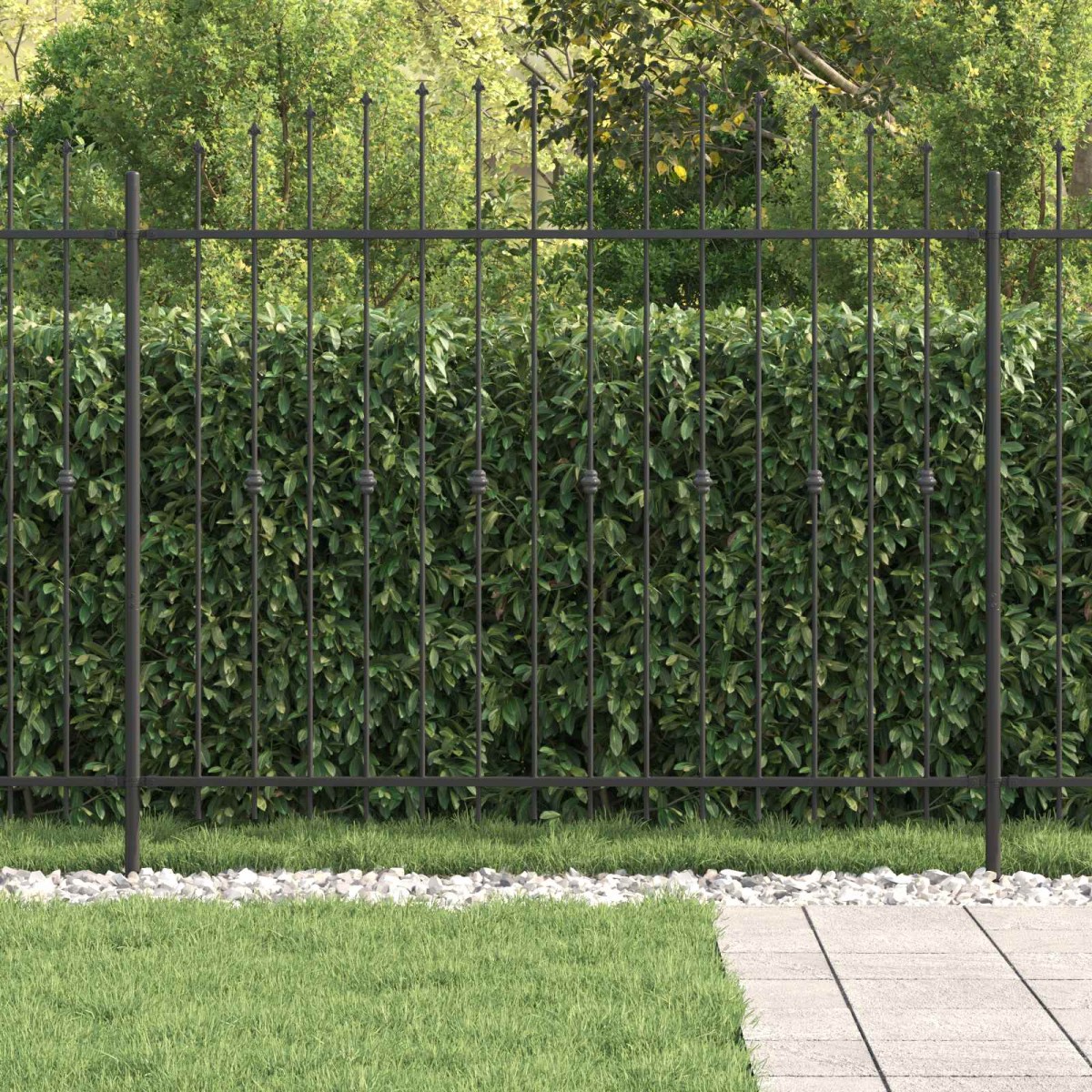 vidaXL Φράχτης με Σπίθες ASTEN 200 x 200 cm Μαύρο