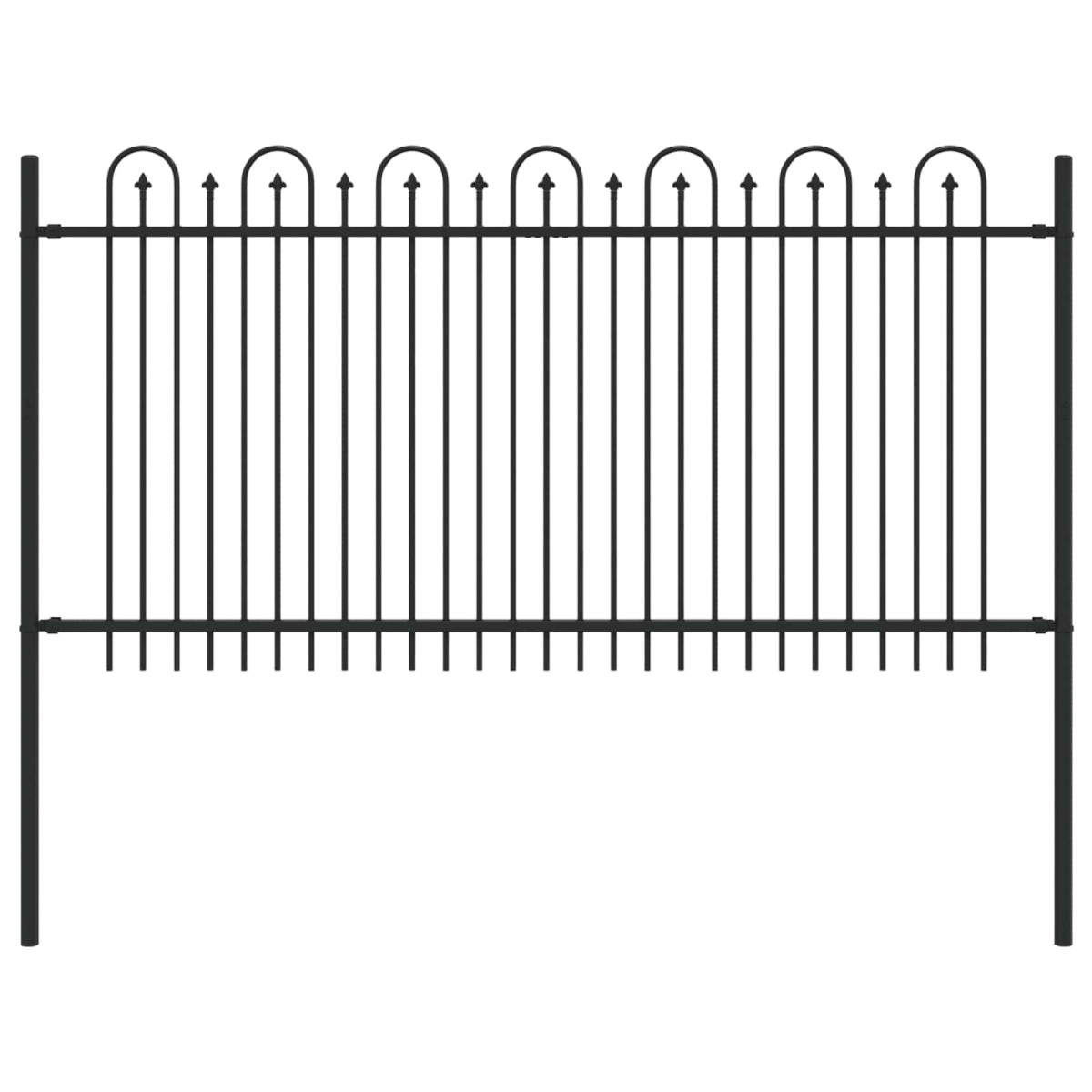 vidaXL Φράχτης Καμάρας με Άκρες DRONTEN 200 x 150 cm Μαύρο