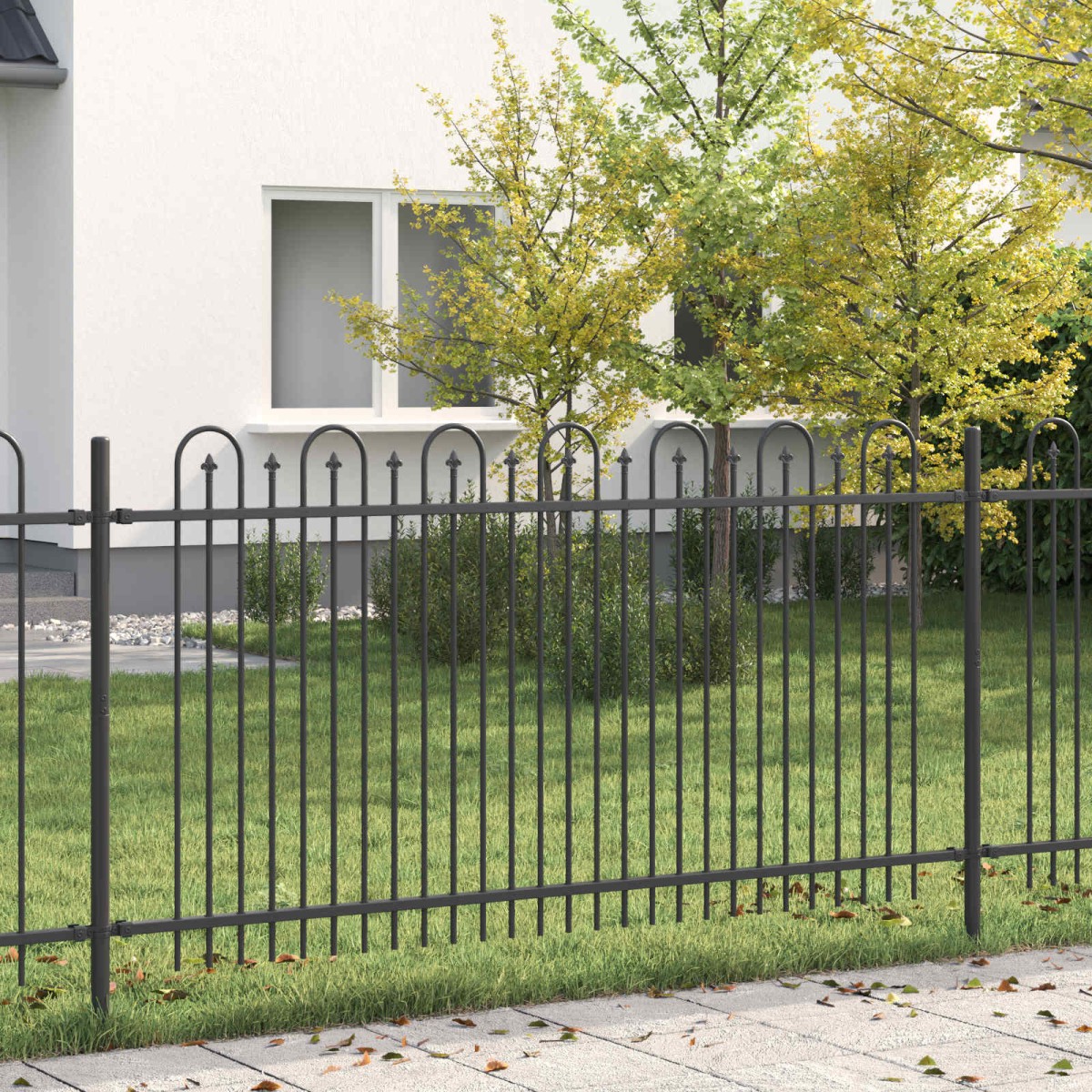 vidaXL Φράχτης Καμάρας με Άκρες DRONTEN 200 x 150 cm Μαύρο