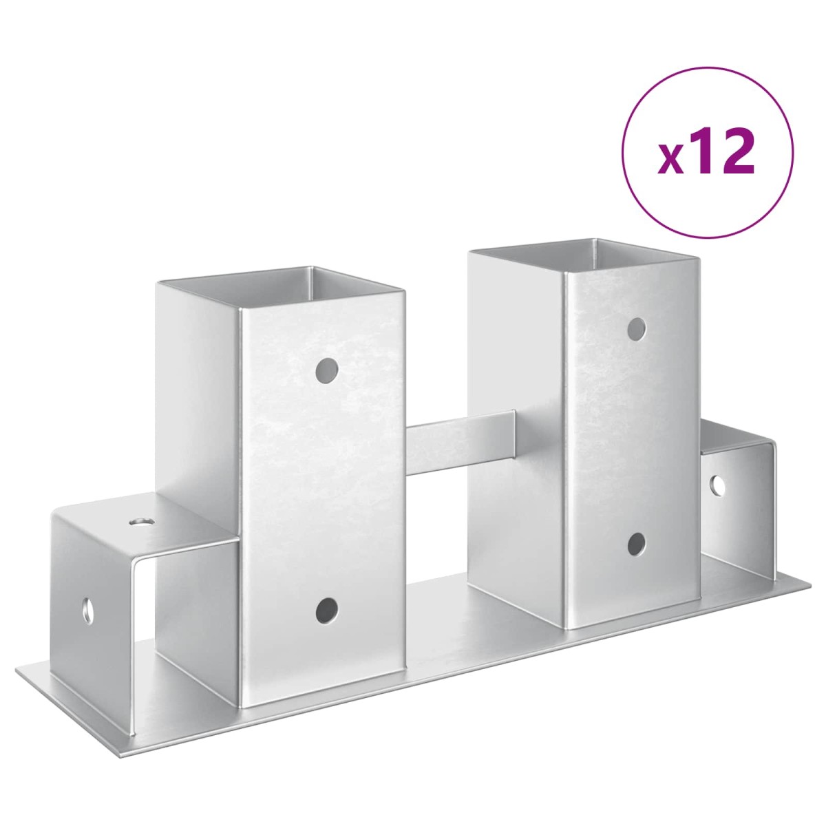 vidaXL Βοήθεια Στοίβας Ξύλου 12 τεμ. Ασημί 34 x 10 x 15 εκ Ατσάλι