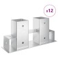 vidaXL Βοήθεια Στοίβας Ξύλου 12 τεμ. Ασημί 34 x 10 x 15 εκ Ατσάλι