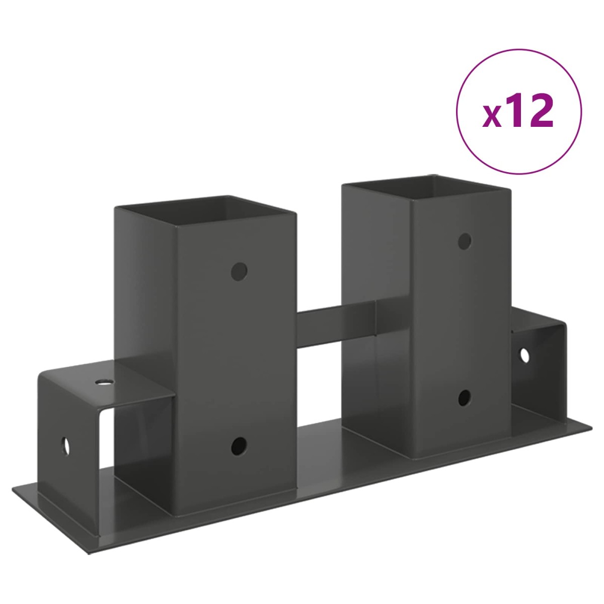 vidaXL Βοήθεια Στοίβας Ξύλου 12 τεμ. Ανθρακί 34 x 10 x 15 εκ Ατσάλι