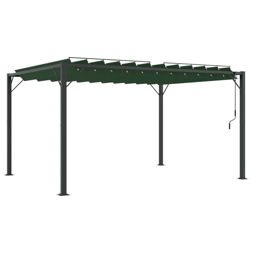 vidaXL Γκαζebo με λουόμενη στέγη 3 x 4 x 2,14 μ Πράσινο