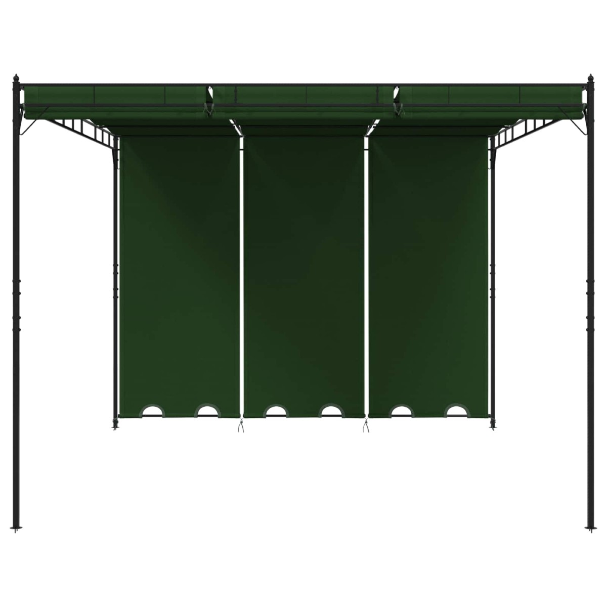 vidaXL Κιόσκι 4 x 3 x 2,3 μ Πράσινο Πολυεστέρας και Χάλυβας