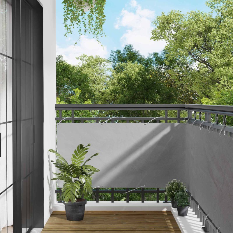 vidaXL Οθόνη Μπαλκονιού Ανοιχτό γκρι 75 x 200 cm