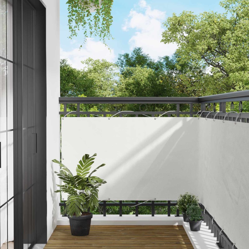 vidaXL Οθόνη Μπαλκονιού Λευκός 100 x 600 cm Ύφασμα Όξφορντ