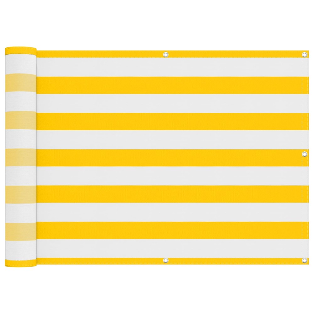 vidaXL Οθόνη Μπαλκονιού Κίτρινο και Λευκό 75 x 200 cm