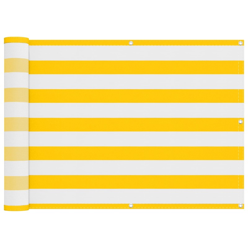 vidaXL Οθόνη Μπαλκονιού Κίτρινο και Λευκό 75 x 200 cm