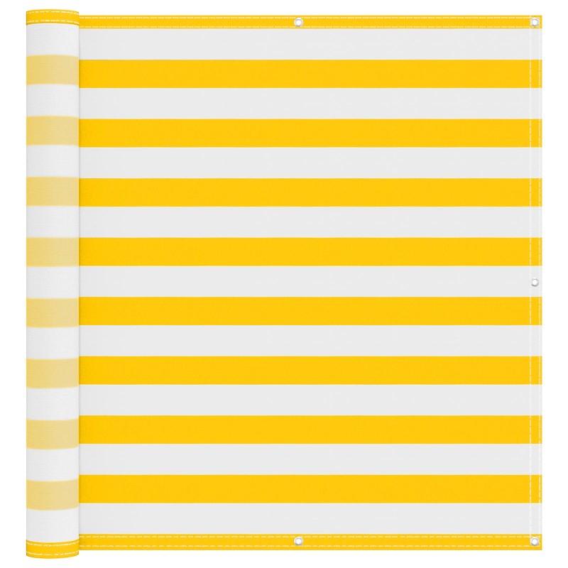 vidaXL Οθόνη Μπαλκονιού Κίτρινο και Λευκό 120 x 200 cm