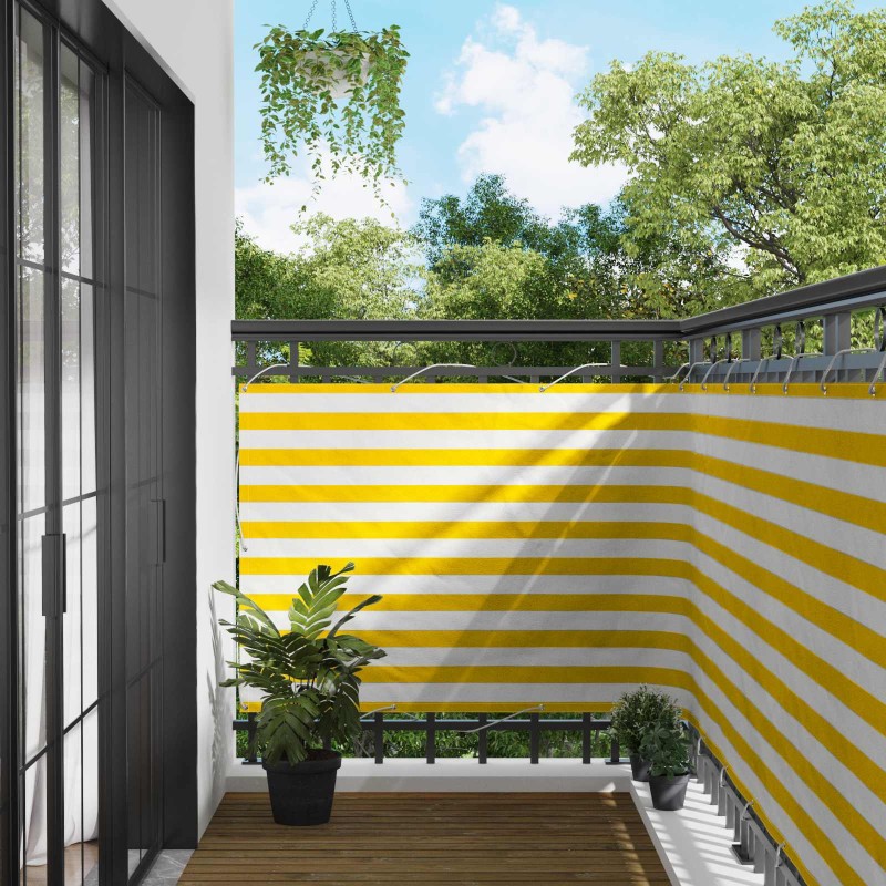 vidaXL Οθόνη Μπαλκονιού Κίτρινο και Λευκό 120 x 200 cm