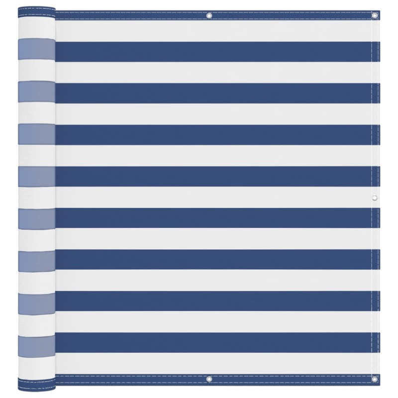 vidaXL Οθόνη Μπαλκονιού Μπλε και άσπρο 110 x 300 cm Ύφασμα Όξφορντ
