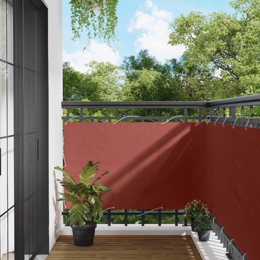 vidaXL Οθόνη Μπαλκονιού Τερακότα 100 x 500 cm Ύφασμα Όξφορντ