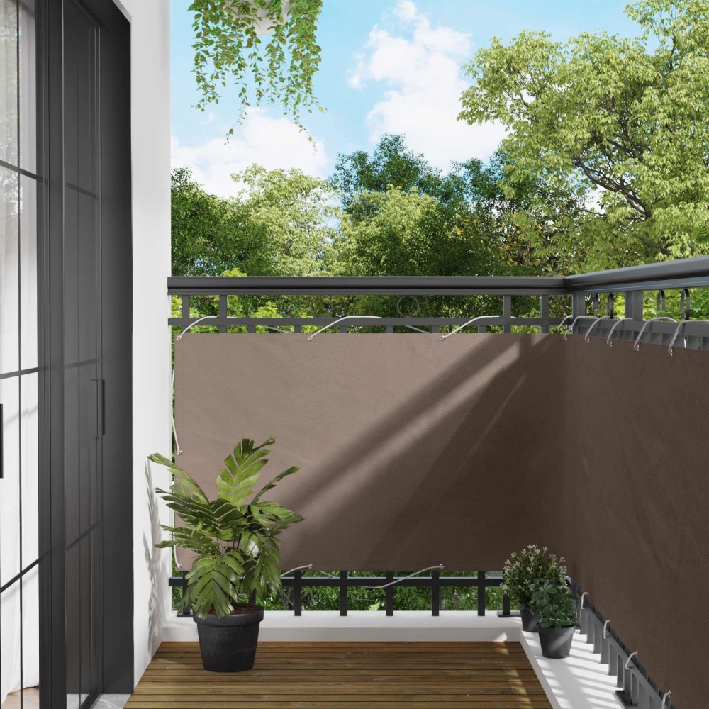 vidaXL Οθόνη Μπαλκονιού Taupe 100 x 400 cm Ύφασμα Όξφορντ