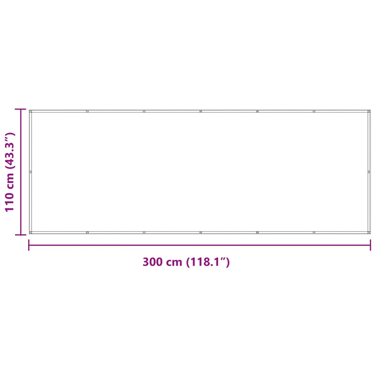 vidaXL Οθόνη Μπαλκονιού Μπλε 110 x 300 cm Ύφασμα Όξφορντ