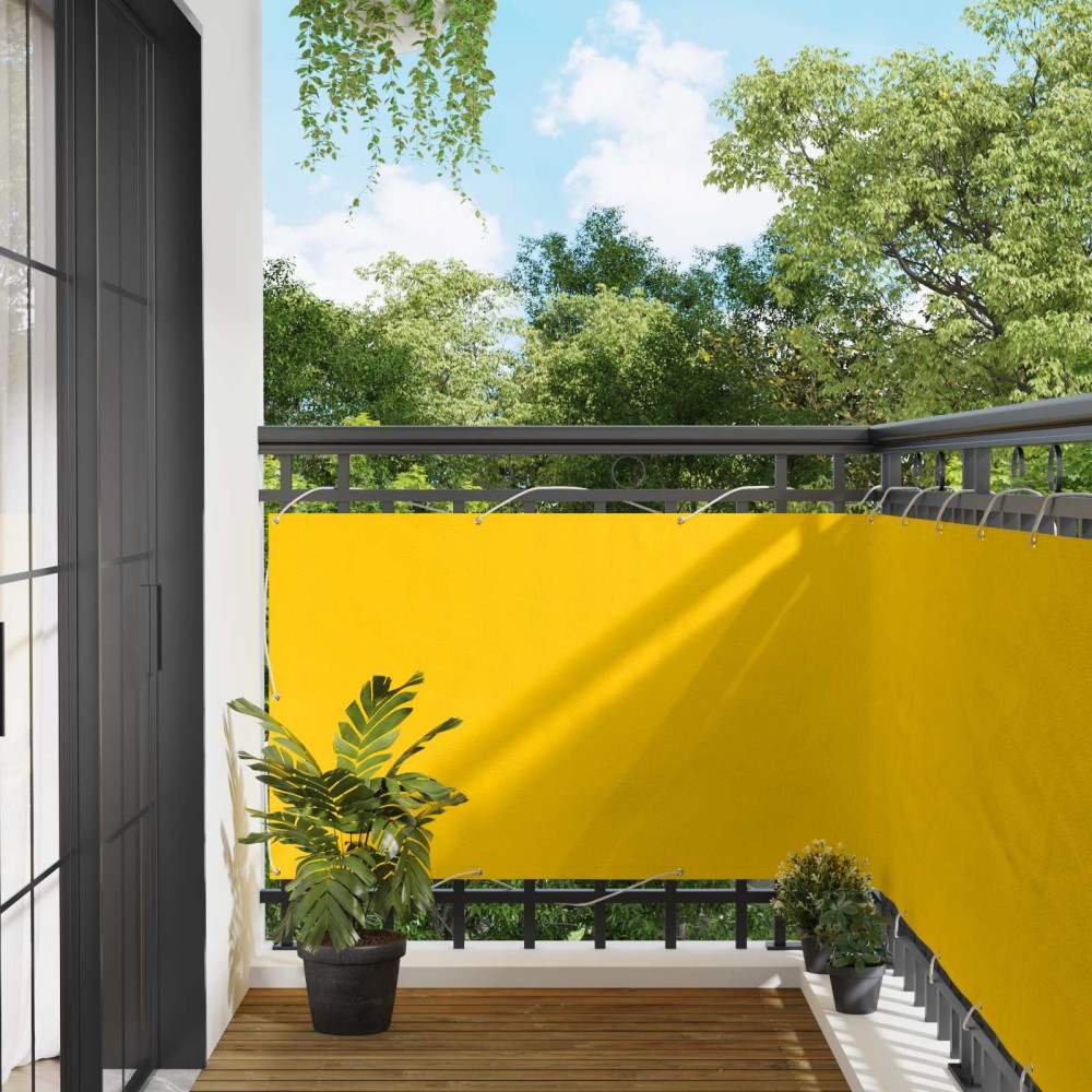 vidaXL Οθόνη Μπαλκονιού Κίτρινο 100 x 200 cm Ύφασμα Όξφορντ
