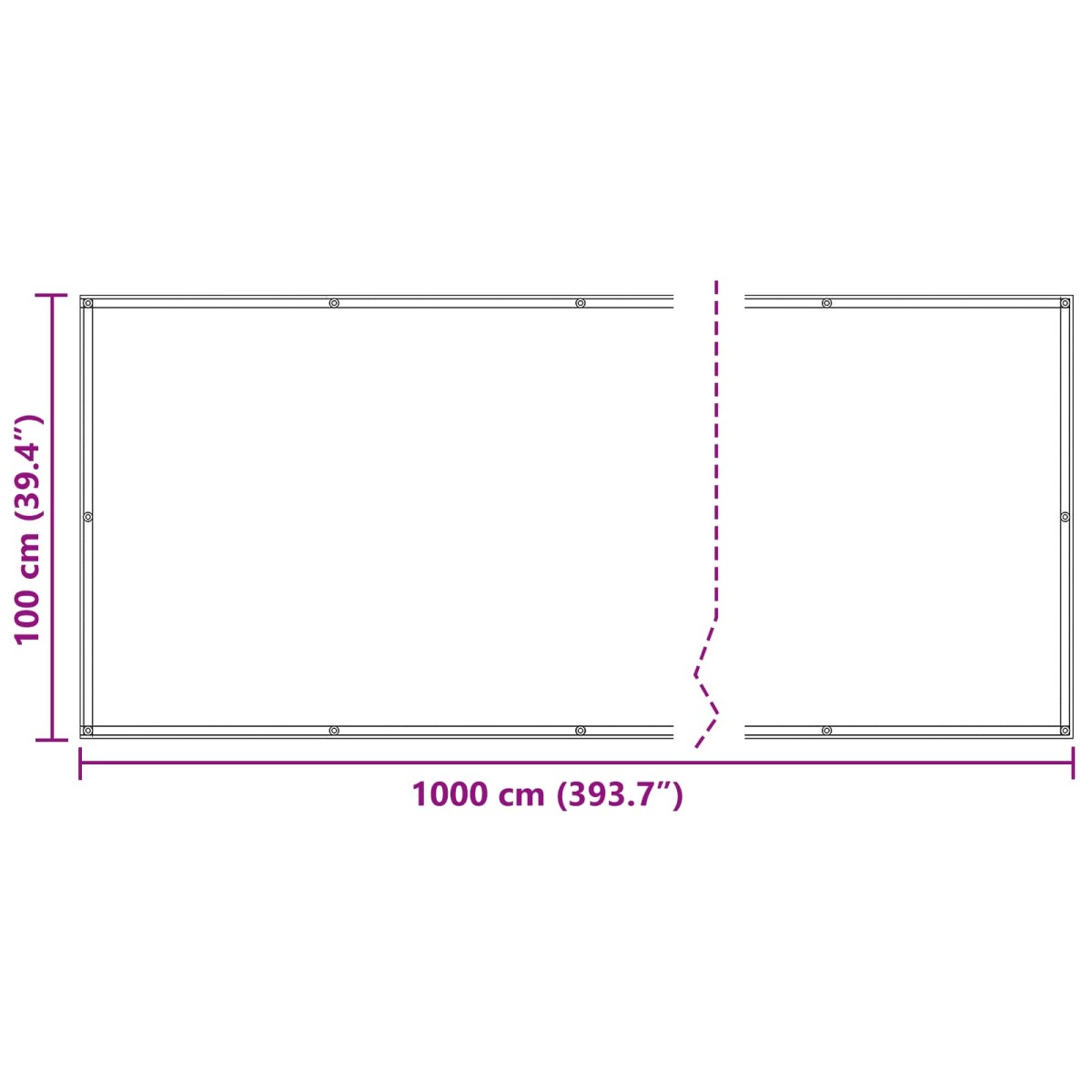 vidaXL Οθόνη Μπαλκονιού Κίτρινο 100 x 1000 cm Ύφασμα Όξφορντ