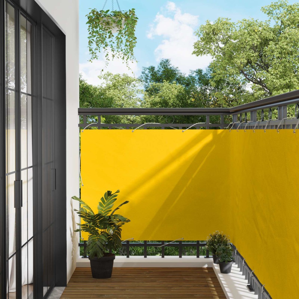 vidaXL Οθόνη Μπαλκονιού Κίτρινο 120 x 200 cm Ύφασμα Όξφορντ