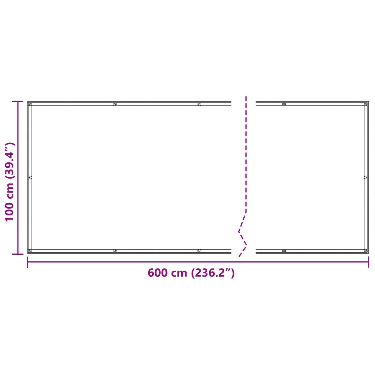 vidaXL Οθόνη Μπαλκονιού Κόκκινο 100 x 600 cm Ύφασμα Όξφορντ