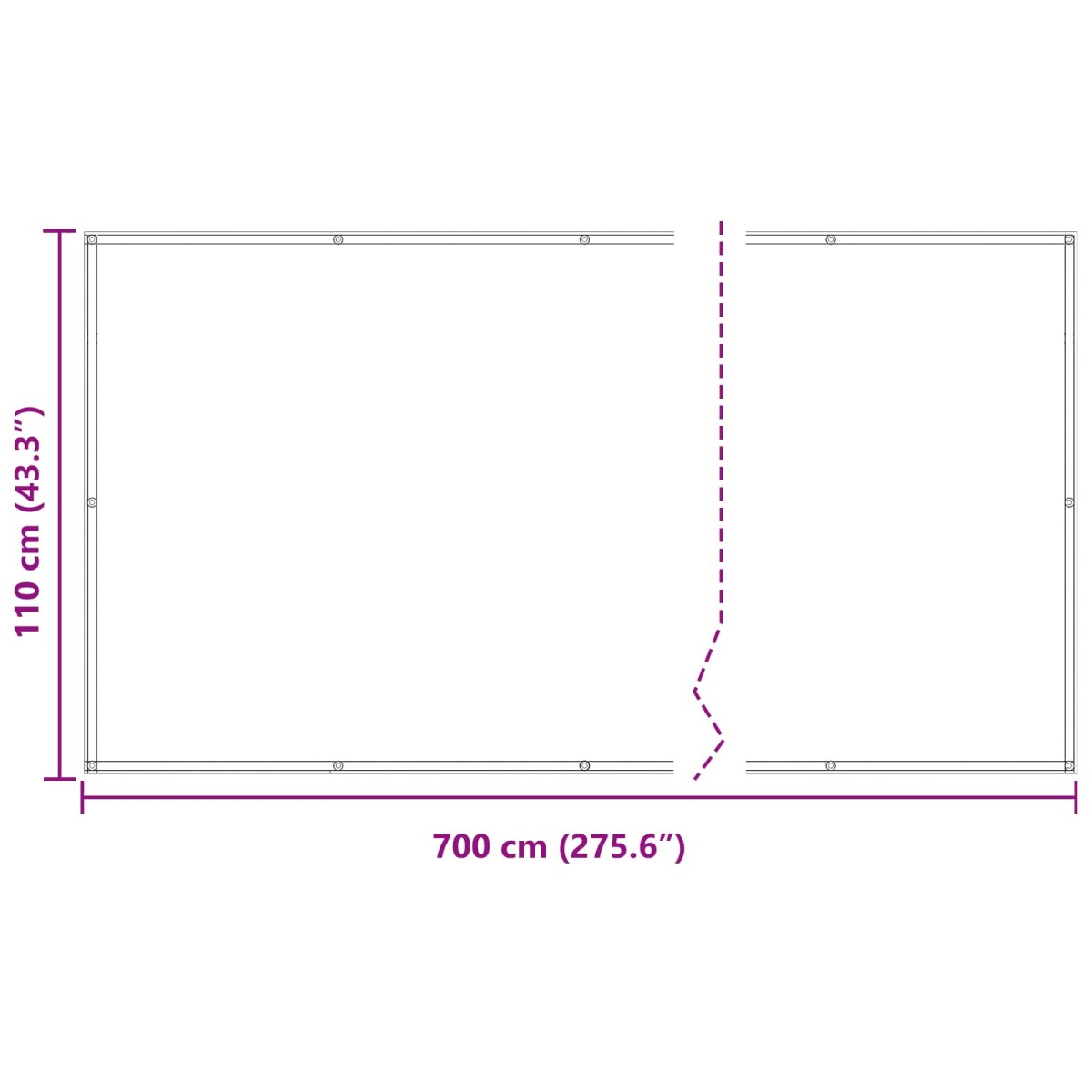 vidaXL Οθόνη Μπαλκονιού Κόκκινο 110 x 700 εκ Ύφασμα Όξφορντ