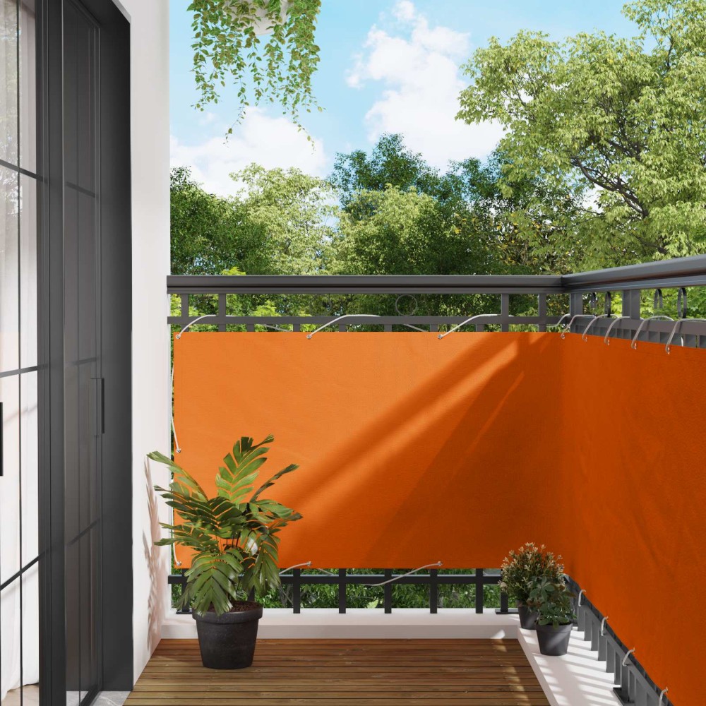 vidaXL Οθόνη Μπαλκονιού Πορτοκαλί 100 x 500 cm Ύφασμα Όξφορντ