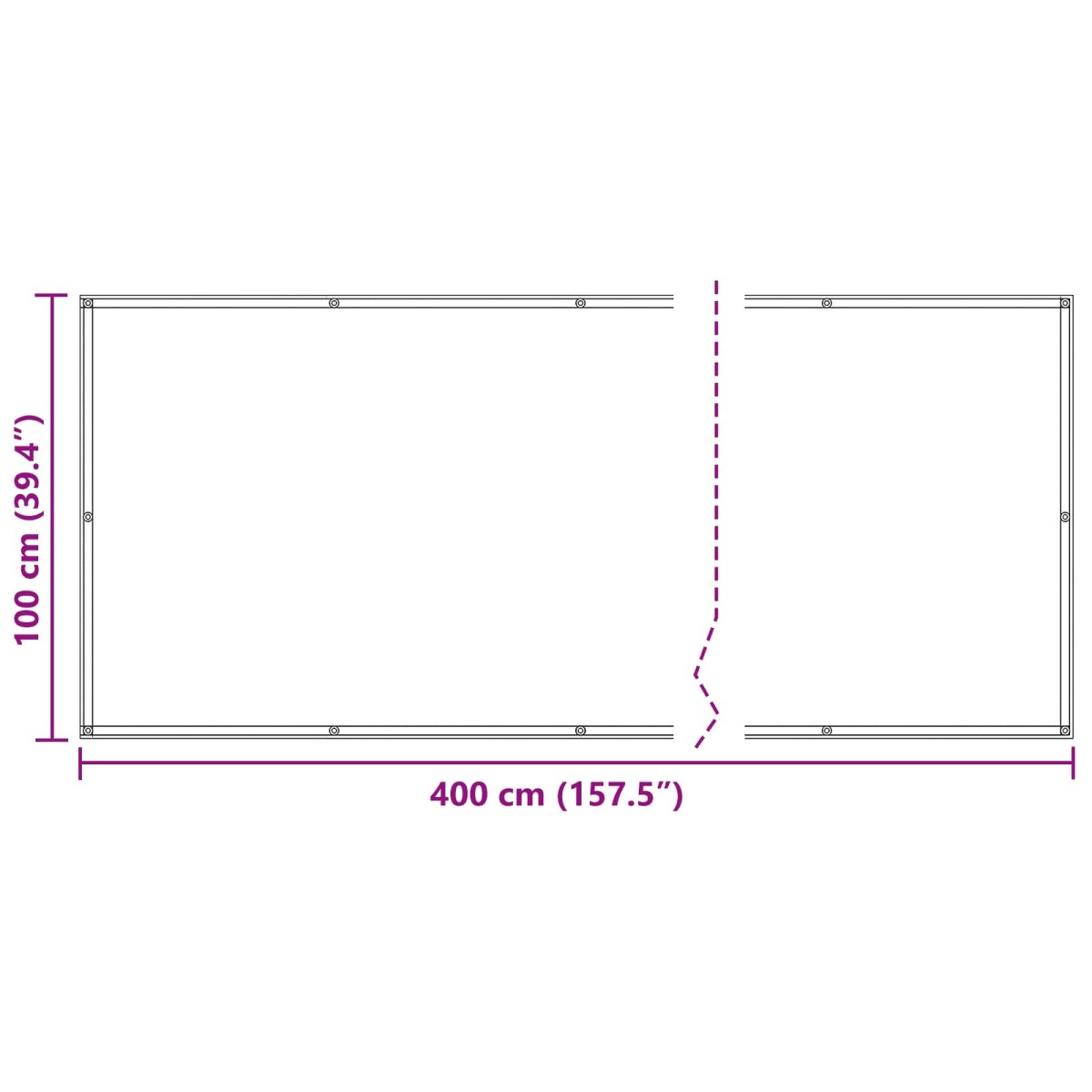 vidaXL Οθόνη Μπαλκονιού Καφέ 100 x 400 cm Ύφασμα Όξφορντ