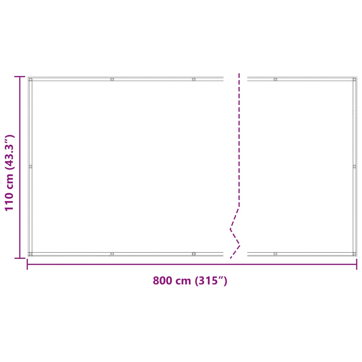 vidaXL Οθόνη Μπαλκονιού Καφέ 110 x 800 εκ Ύφασμα Όξφορντ