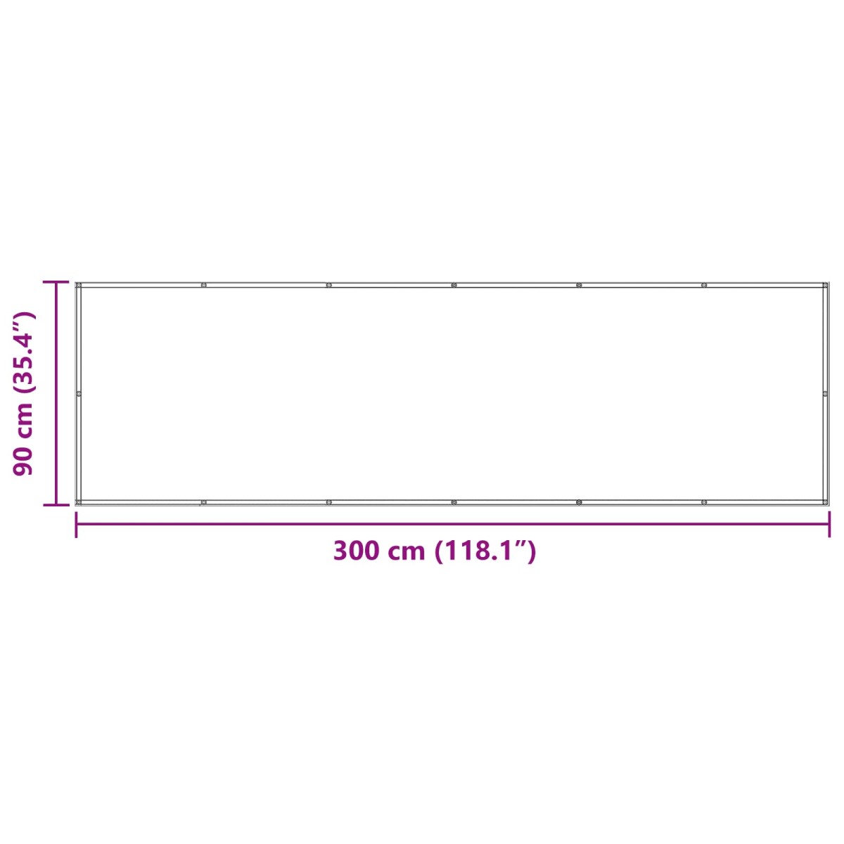 vidaXL Οθόνη Μπαλκονιού Μπορντό 90 x 300 cm