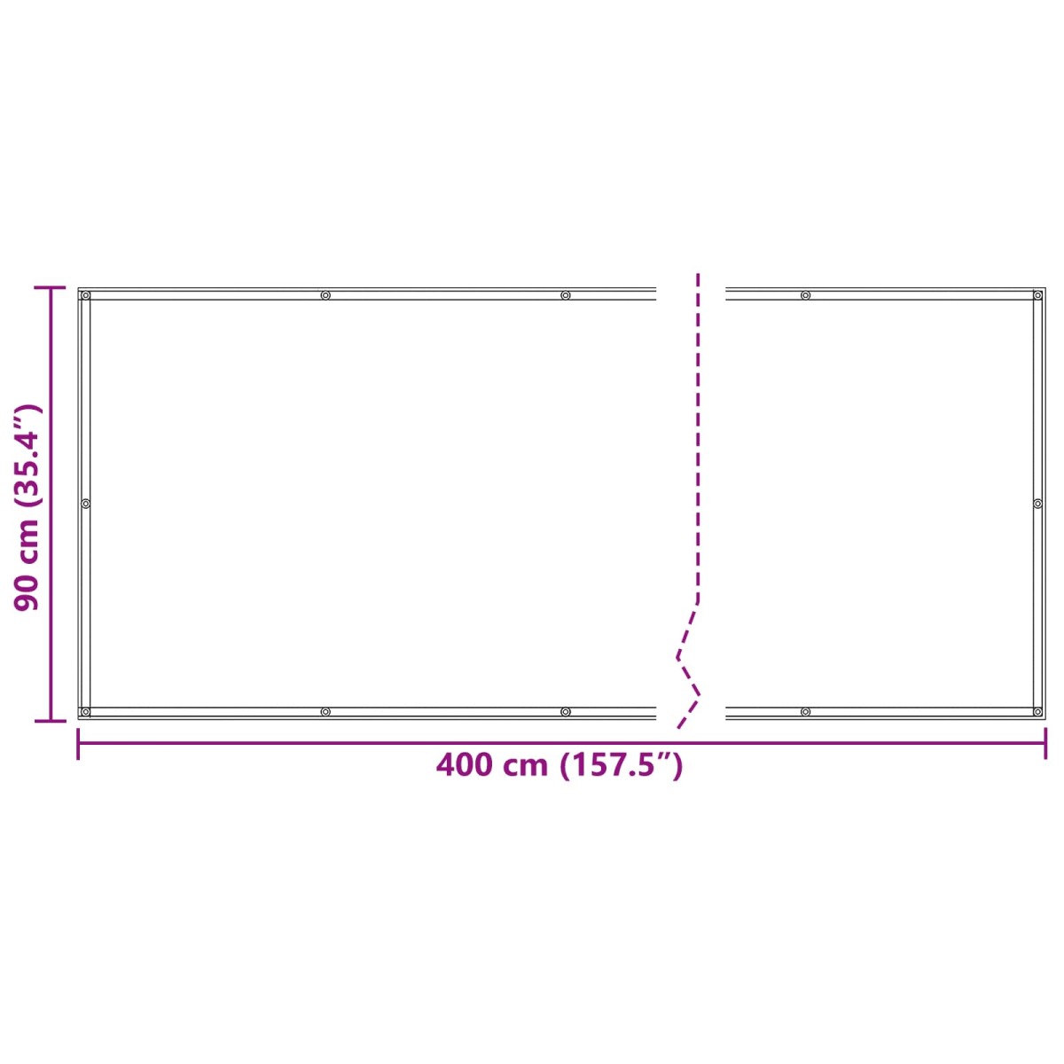 vidaXL Οθόνη Μπαλκονιού Μπορντό 90 x 400 cm
