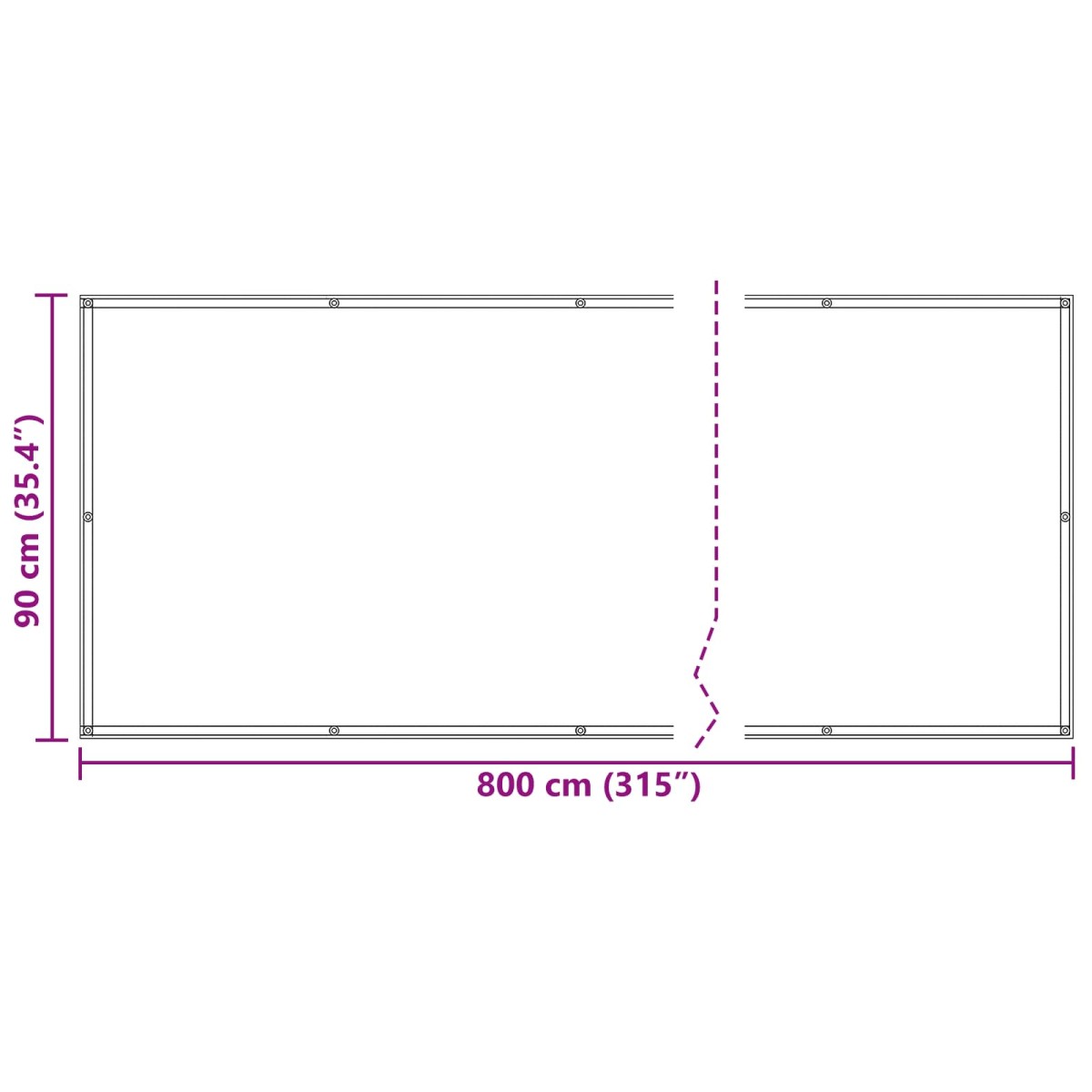 vidaXL Οθόνη Μπαλκονιού Μπορντό 90 x 800 cm