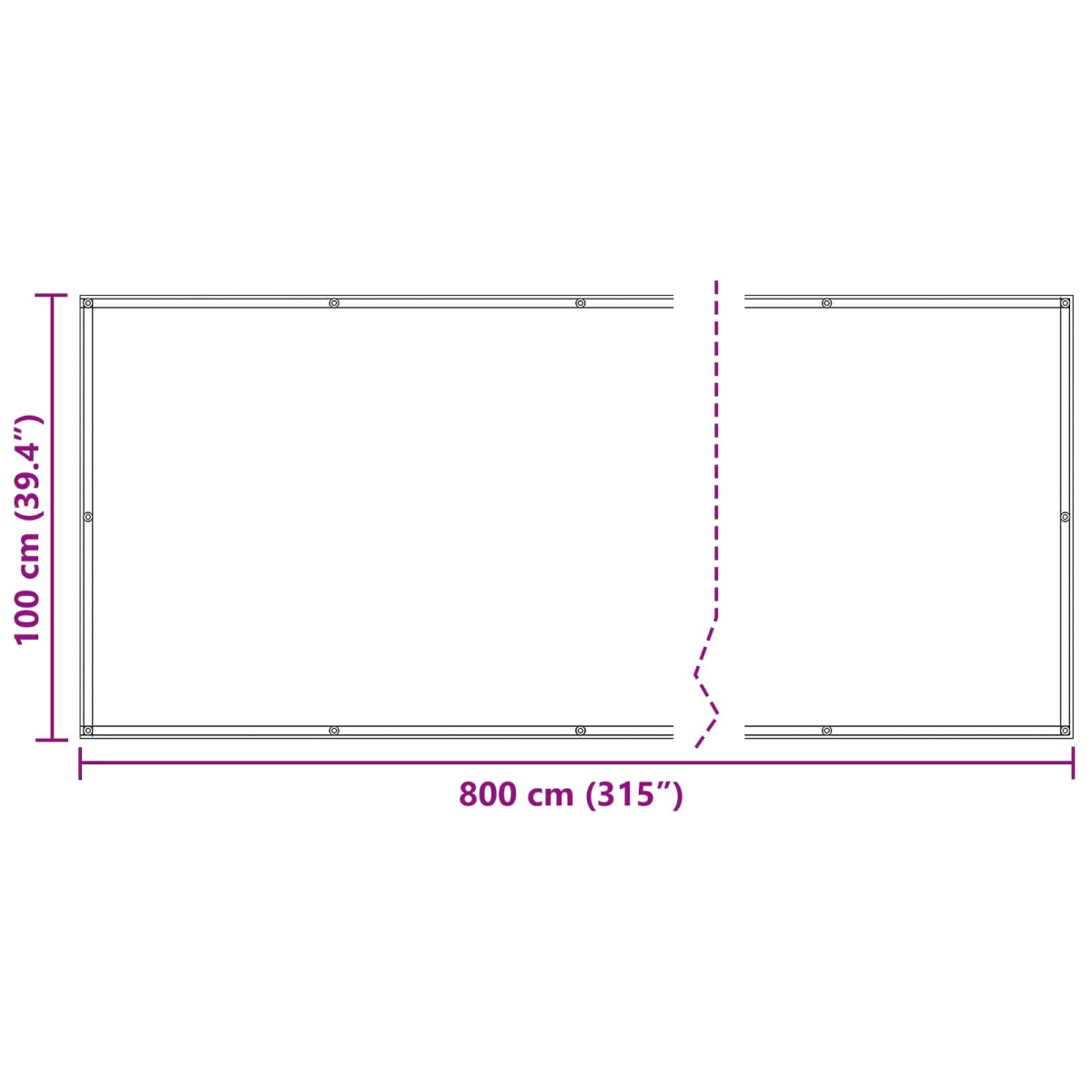 vidaXL Οθόνη Μπαλκονιού Μπορντό 100 x 800 cm Ύφασμα Όξφορντ