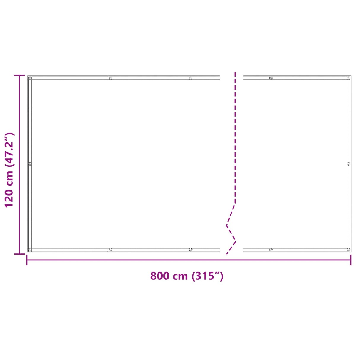 vidaXL Οθόνη Μπαλκονιού Μπορντό 120 x 800 cm