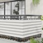 vidaXL Οθόνη Μπαλκονιού Ανοιχτό Γκρι και Λευκό 75 x 800 cm