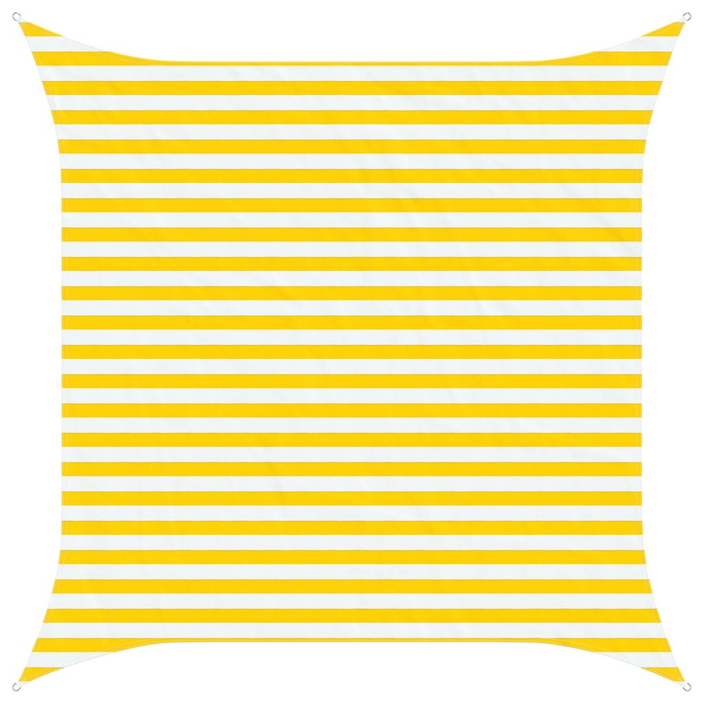 vidaXL Πανί σκιάς Κίτρινο και Λευκό 3 x 3 m 100% Πολυέστερ Οξφόρδη