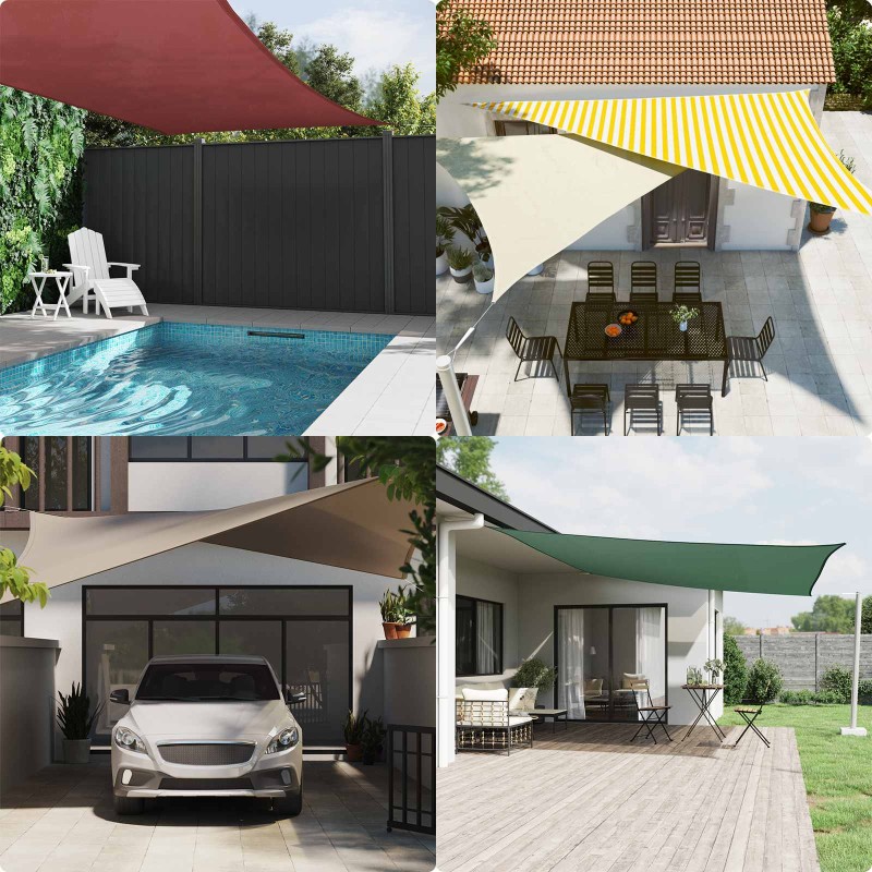 vidaXL Πανί σκιάς Κίτρινο και Λευκό 2,5 x 3 m 100% Πολυέστερ Οξφόρδη
